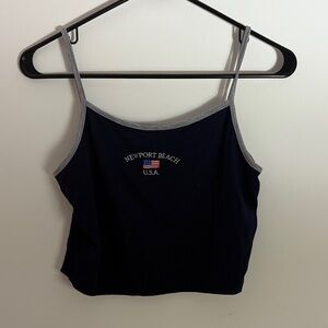 Navy Blue Tank Top with Newport Beach USA Logo